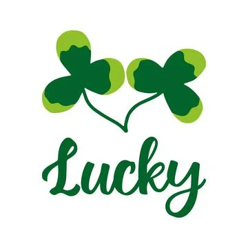 Lettering and clover. Stock Illustration
