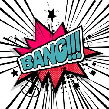 Lettering bang boom comic text sound Stock Illustration