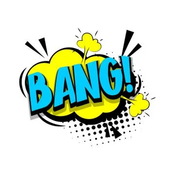 Lettering bang boom comic text pop art Stock Illustration