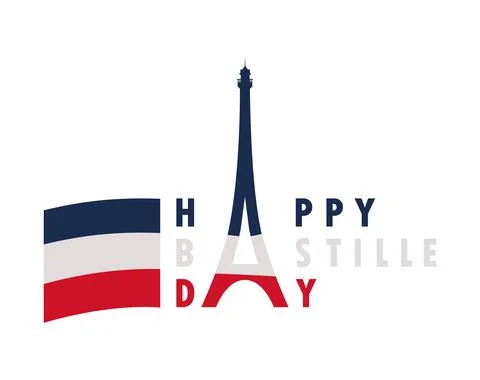 Lettering of bastille day Ilustração Stock