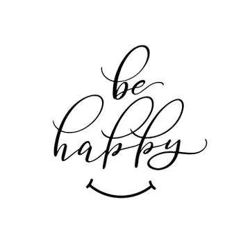 Lettering be happy Stock Illustration