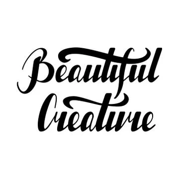Lettering Beautiful creature Stock Illustration