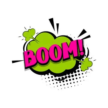 Lettering boom bang comic text pop art Stock Illustration