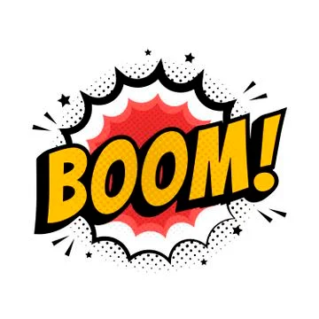 Lettering Boom, bomb. Comic text sound effects. Vector bubble icon speech phr 스톡 일러스트