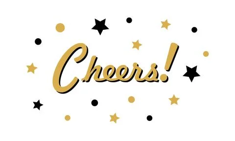 Lettering Cheers, vector. Stock Illustration