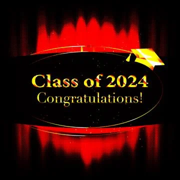 Lettering Class of 2024 for greeting Stock Illustration