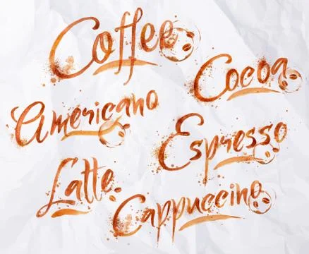 Lettering coffee drops Stock Illustration