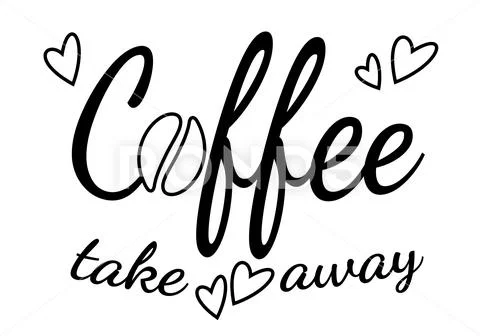 Lettering coffee take away Stock Illustration