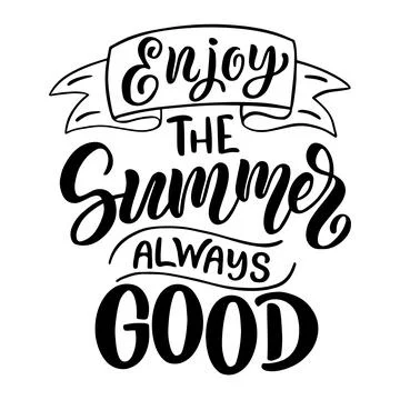 Lettering composition about summer Illustrazione stock