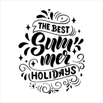 Lettering composition about summer Illustrazione stock