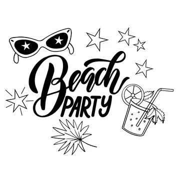 Lettering composition - beach party Stock Illustration