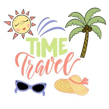 Lettering composition - time travel Stock Illustration