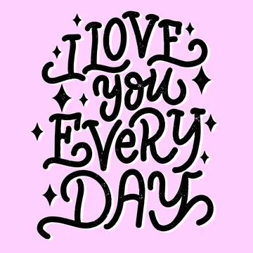 Lettering composition for valentines day Stock Illustration