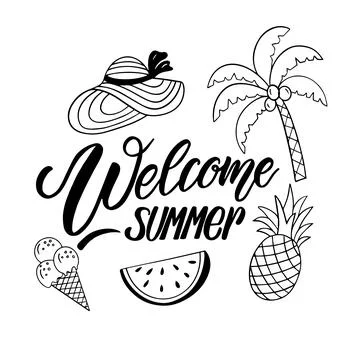 Lettering composition - welcome summer Stock Illustration