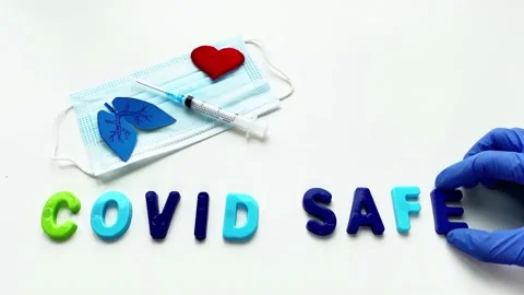 Lettering Covid Safe 動画素材 164542499
