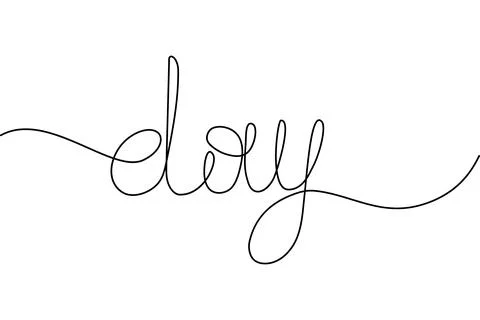 Lettering of the day with one continuous line. Design concept for poster Illustrazione stock