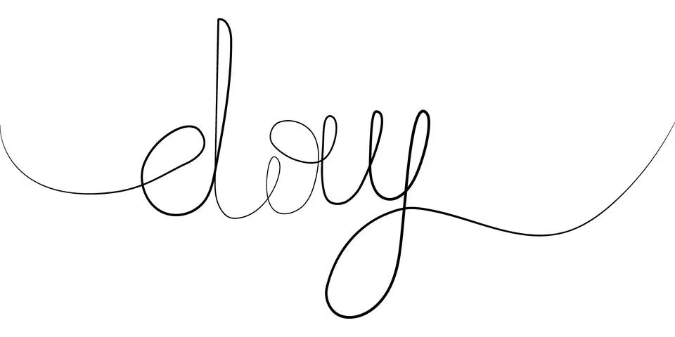 Lettering day in one solid continuous line of different thicknesses. Design for Illustrazione stock