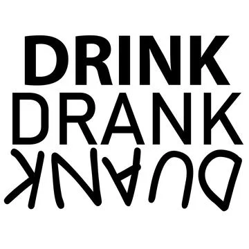 Lettering drink drank drunk. hand drawn vector illustration. Stock Illustration