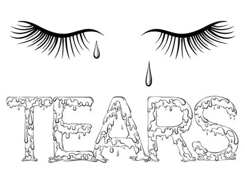 Lettering dripping word Tears Stock Illustration