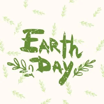 Lettering Earth Day 스톡 일러스트