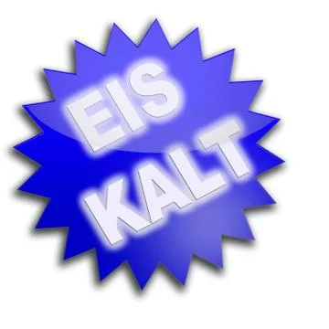 Lettering "eiskalt", ice cold Stock Illustration