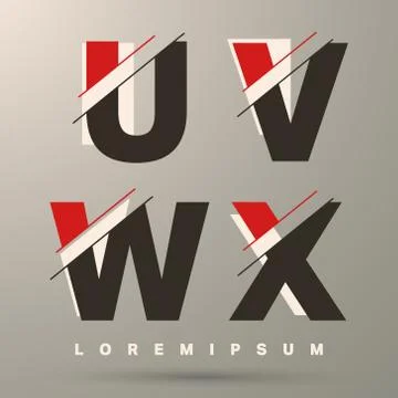 Lettering font template Stock Illustration