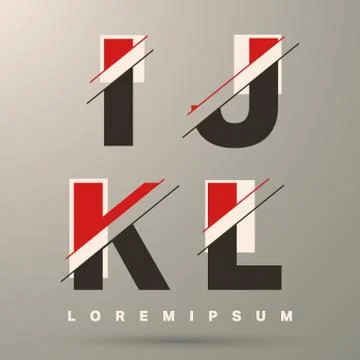 Lettering font template Stock Illustration