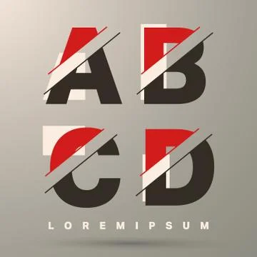 Lettering font template Stock Illustration