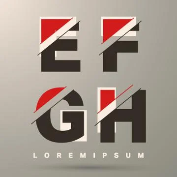 Lettering font template Stock Illustration