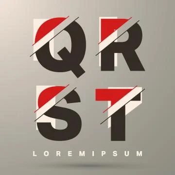 Lettering font template Stock Illustration