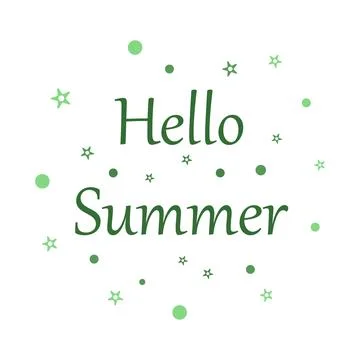 Lettering hello summer, vector. Illustrazione stock