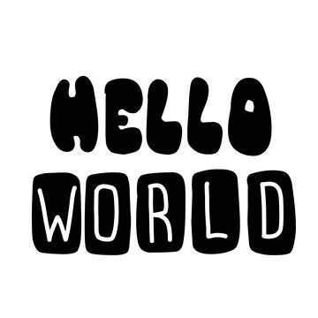Lettering HELLO WORLD. Typographic design poster template. Stock Illustration
