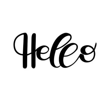 Lettering hello wrote by brush. Hello calligraphy. Stock Illustration