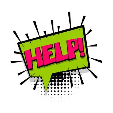 Lettering help comic text speech bubble Stock Illustration
