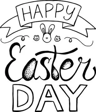 Lettering in honor of the Easter holiday with the words happy easter day Stock Illustration
