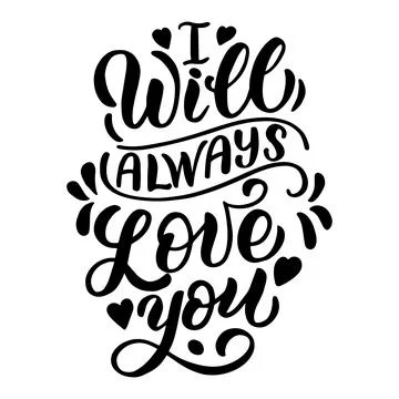 Lettering - i will always love you Stock Illustration