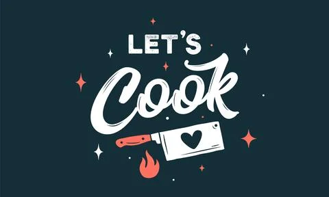 Lettering Lets Cook Stock Illustration