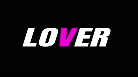 Lettering "lover" with text animation Stock Footage 221249306