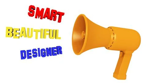 Lettering with megaphone Stock Illustration