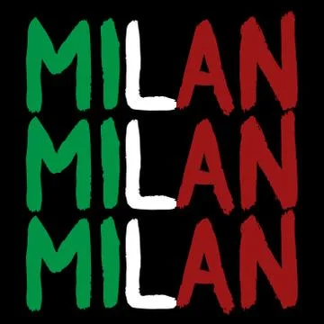 Lettering Milan. Stock Illustration