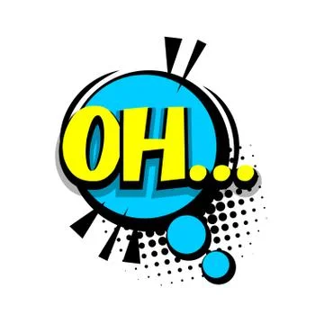 Lettering oh comic text pop art Stock Illustration