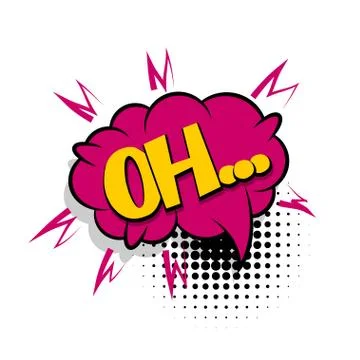 Lettering oh comic text speech bubble Stock Illustration