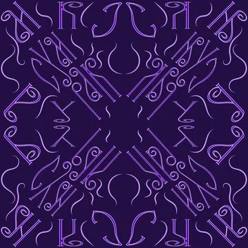 Lettering pattern, calligraphy print, graffiti effect typography style Stock Illustration