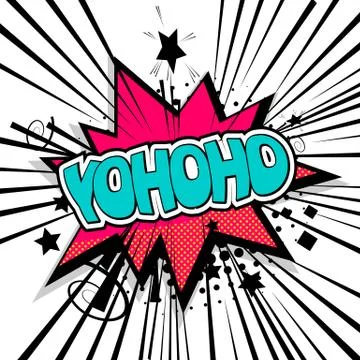 Lettering pirates, yohoho comic text sound Illustrazione stock
