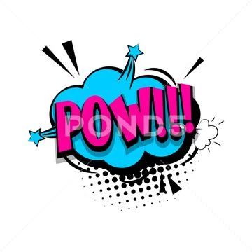 Lettering pow bang comic text pop art ~ Clip Art #73936471