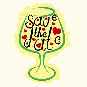 Lettering Save the date Stock Illustration