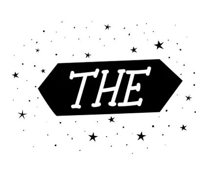 The lettering in a shape over white background Stock Illustration