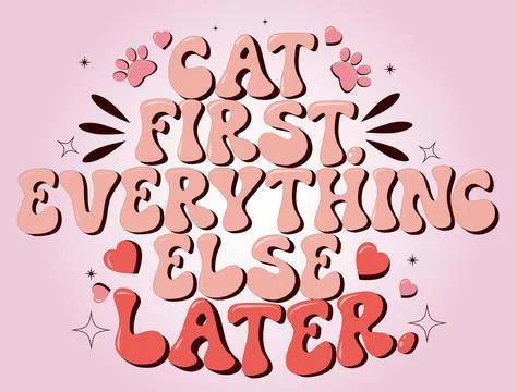 Lettering slogan about cats Stock Illustration