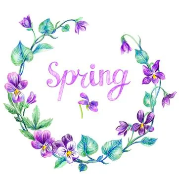 Lettering Spring Stock Illustration