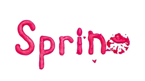 Lettering Spring. Includes alpha matte. Clay animation. 4K Video stock 73437722
